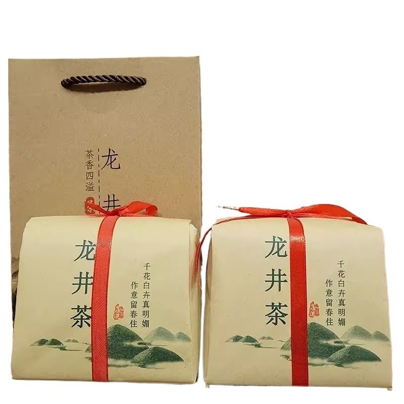 杭州龙井绿茶浓香型新茶牛皮纸袋装250克