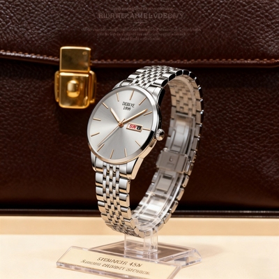 手表男款机械风全自动防水高级感全自动男表数字双日历防水腕表男