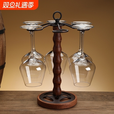 欧式红酒杯架倒挂创意摆件高脚杯酒杯架现代简约实木红酒架家用
