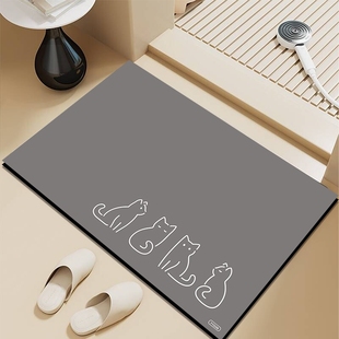 浴室地垫卫生间硅藻泥吸水垫洗手间门口脚垫厕所防滑地毯速干防水