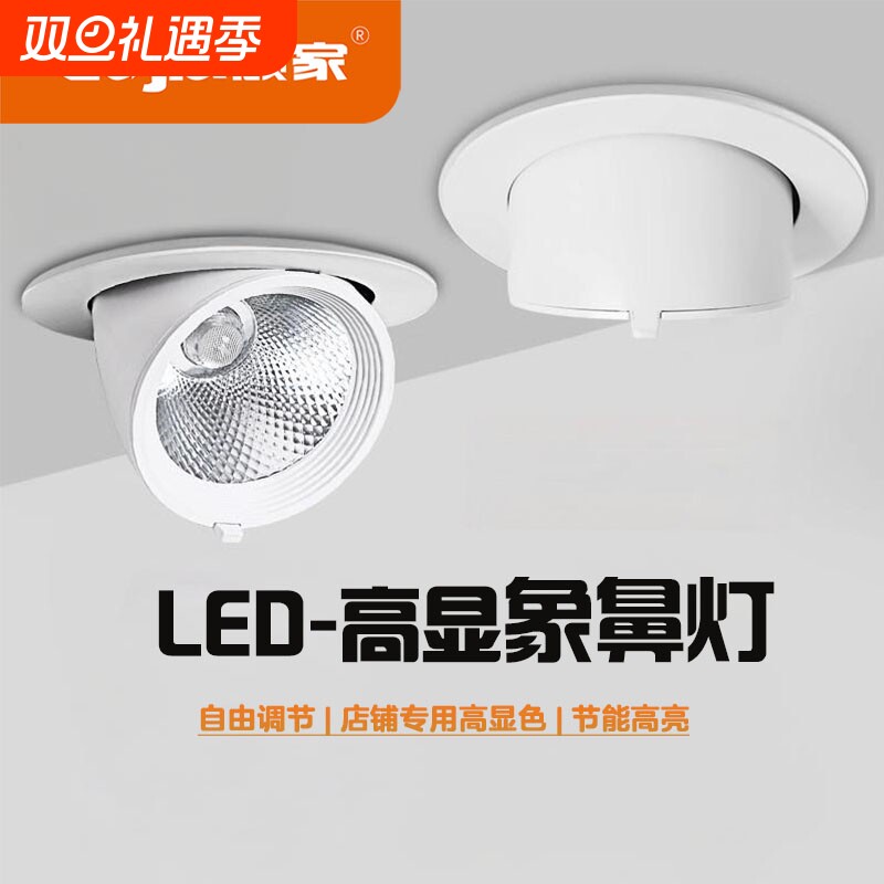 COB象鼻灯led洗墙射灯嵌入式天花灯家用可调角度防眩服装店专用