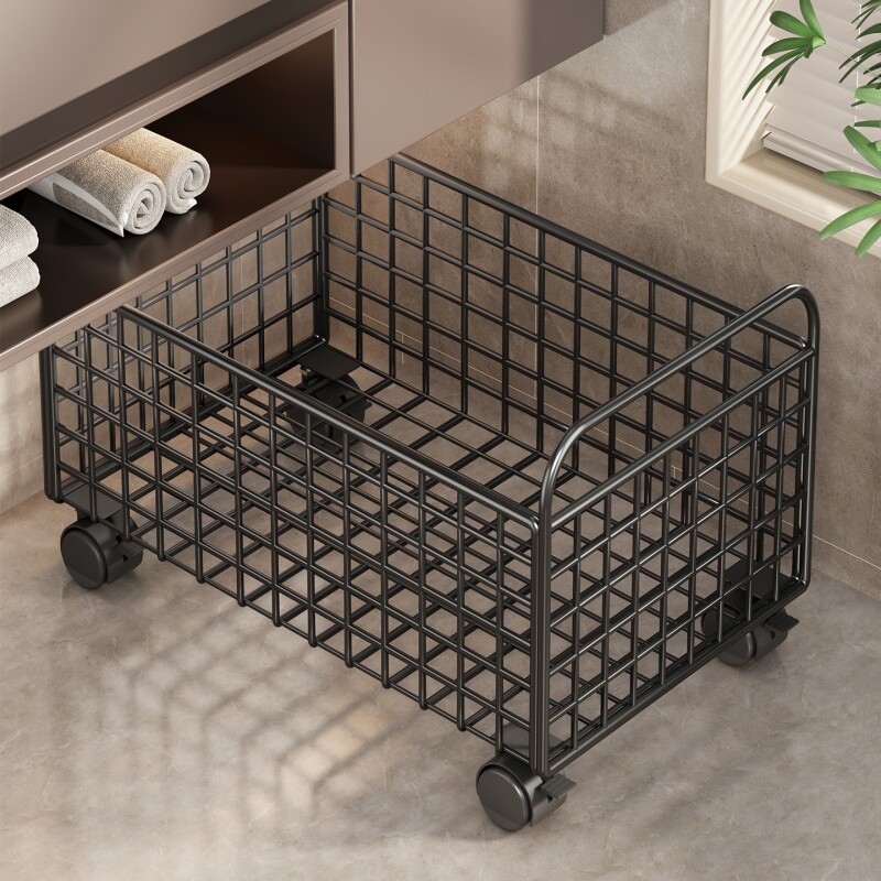 浴室柜下脏衣篓脏衣服收纳筐家用大容量带轮可移动洗衣篮子卫生间