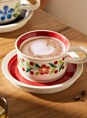 法式复古陶瓷咖啡杯精致高档轻奢杯碟套装礼盒伴手礼乔迁新居杯子