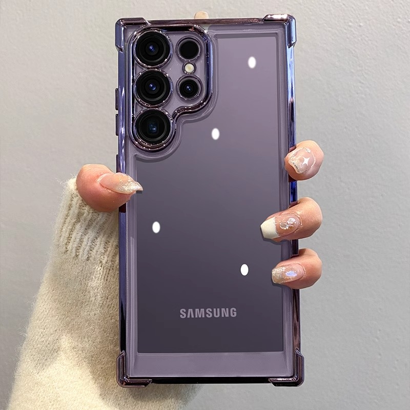 大气囊适用三星s24ultra手机壳s25自带镜头膜s24+新款s23ultra四角加厚防摔s22电镀高级感s23全包ultra保护套