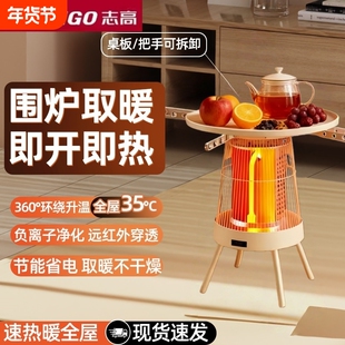 志高新款围炉取暖器鸟笼太阳家用电暖器速热火炉石墨节能电暖器