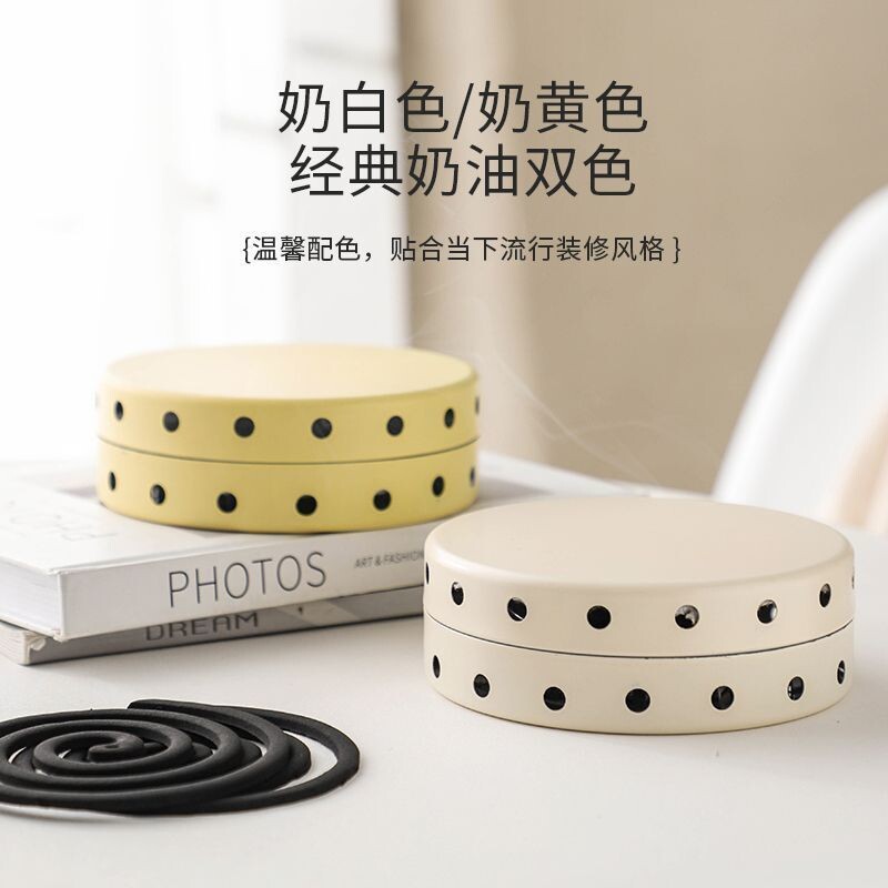 蚊香盘不锈钢带盖子香薰炉接灰架子蚊香托盘安全防蚊香盒子火家用