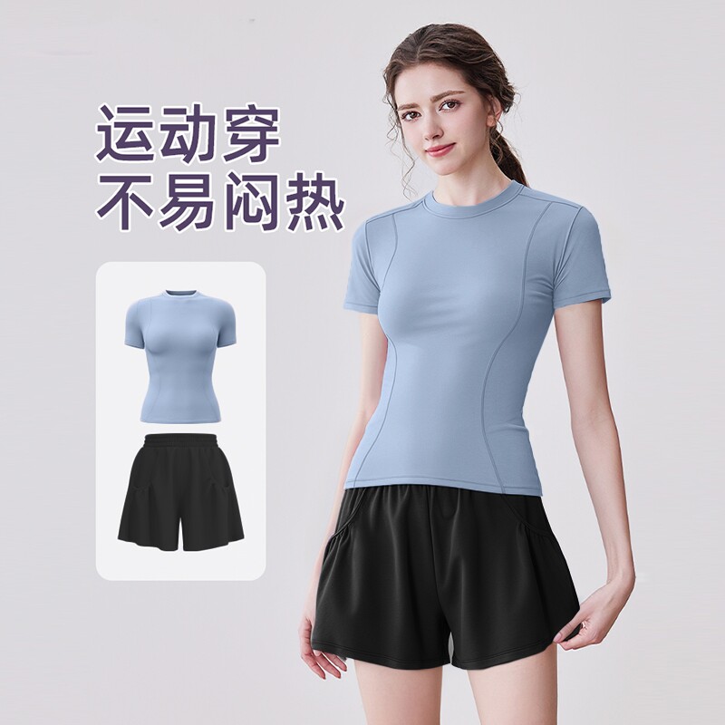 瑜伽服女2026新款高级感普拉提专业训练健身短袖上衣跑步运动T恤