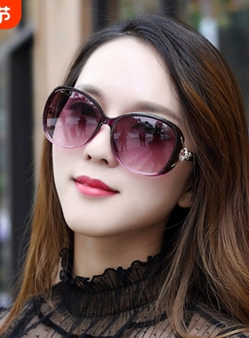 太阳镜女2025夏新款潮防紫外线女士墨镜时尚圆脸偏光眼镜显瘦高清