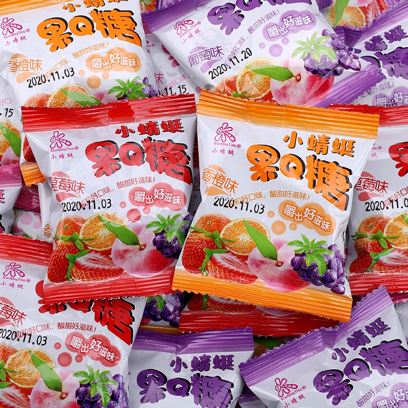 果Q软糖橡皮糖儿童零食水果糖小包装喜糖果汁糖年货散装称重糖果
