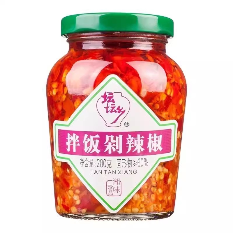 坛坛乡剁辣椒280g瓶装拌饭伴面蒸鱼头湖南辣椒酱炒菜调味拌面条