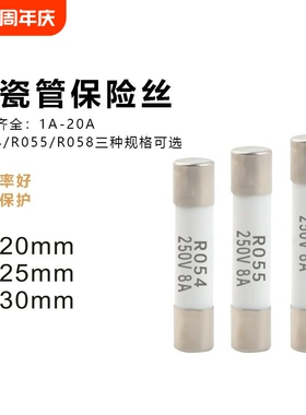 陶瓷保险丝管1A熔断器2A250V快断5x20 5x25 6x30 3A 6A 8A 10A
