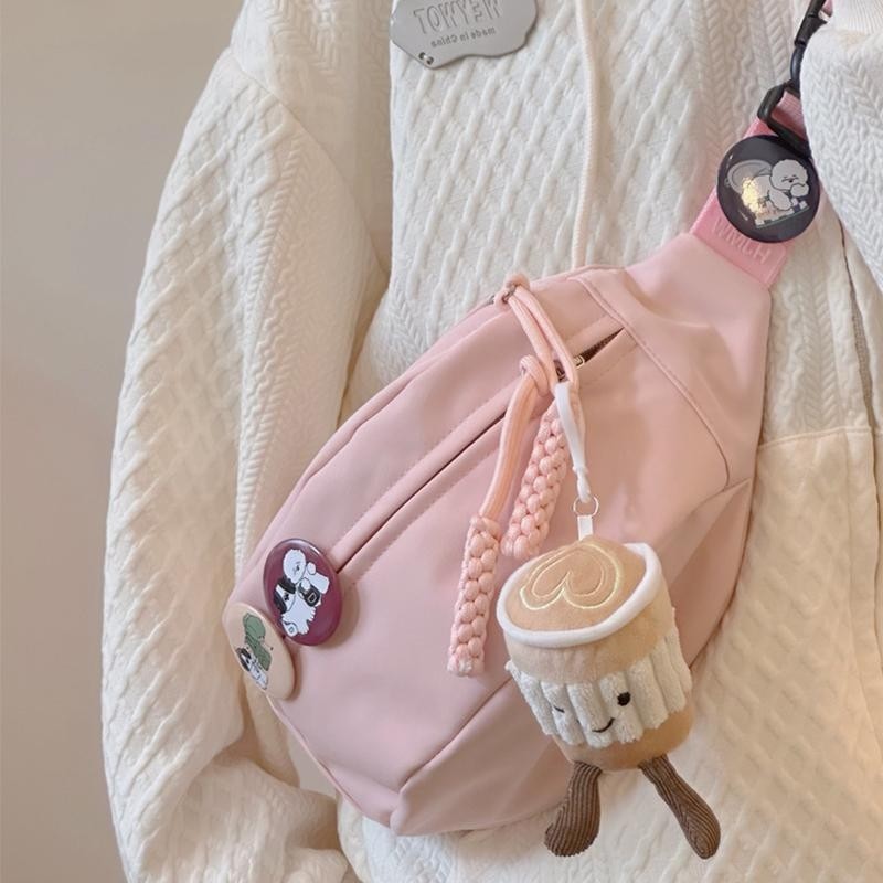 帆布休闲包包女2023新款潮斜挎包夏天运动胸包小众百搭ins腰包