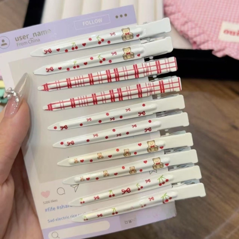 可爱小熊甜美爱心一字鸭嘴夹碎发刘海侧边夹洗脸发卡头发饰化妆