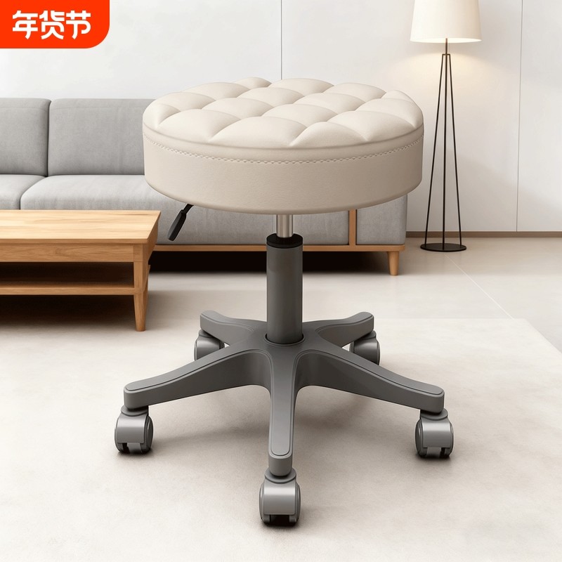 美容美发凳子滑轮旋转升降凳子大工凳美甲圆凳理发店转椅发廊专用
