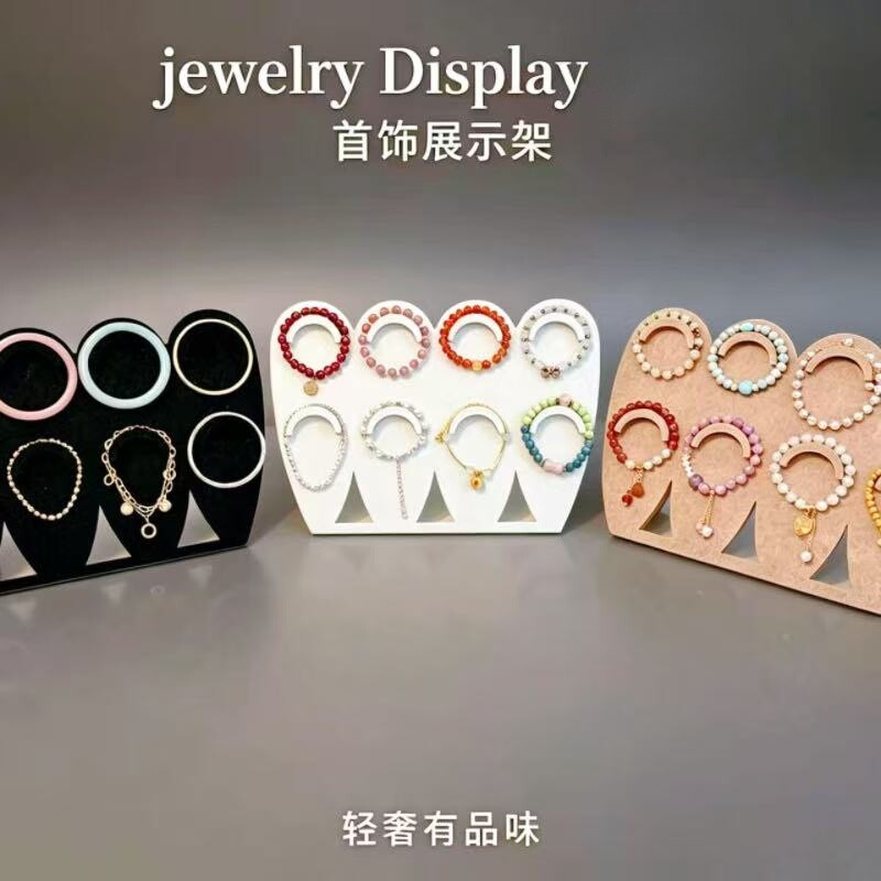毛毡首饰展示架 鱼牌立式手串架手链项链收纳架饰品陈列拍摄道具