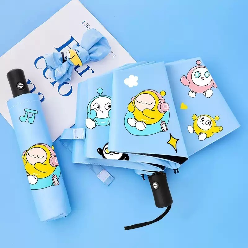 蛋仔派对全自动雨伞女学生晴雨两用折叠遮阳伞防晒防紫外线太阳伞