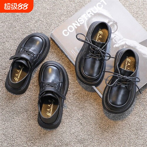 儿童黑色小皮鞋演出皮鞋