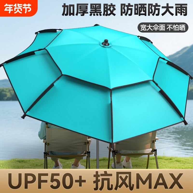 钓鱼伞雨伞户外专用钓箱大钓伞2025新款拐杖防晒防暴雨沙滩遮阳伞