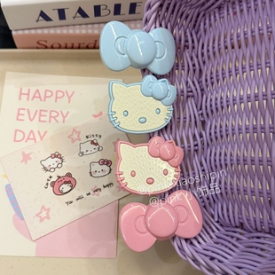 蝴蝶结奶呼呼蓝粉色KT猫大号可爱鸭嘴夹ins少女心甜美百搭刘海夹