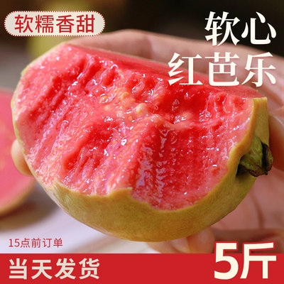 红心芭乐5斤新鲜水果番石榴脆甜软糯胭脂红巴乐水果新鲜包邮