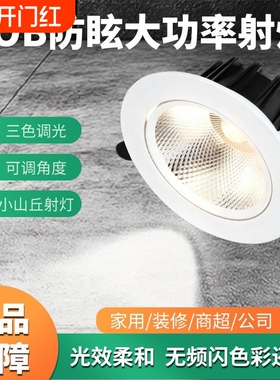 射灯LED天花灯嵌入式超亮COB家用孔灯筒灯5W7W15W18W20W商用聚光