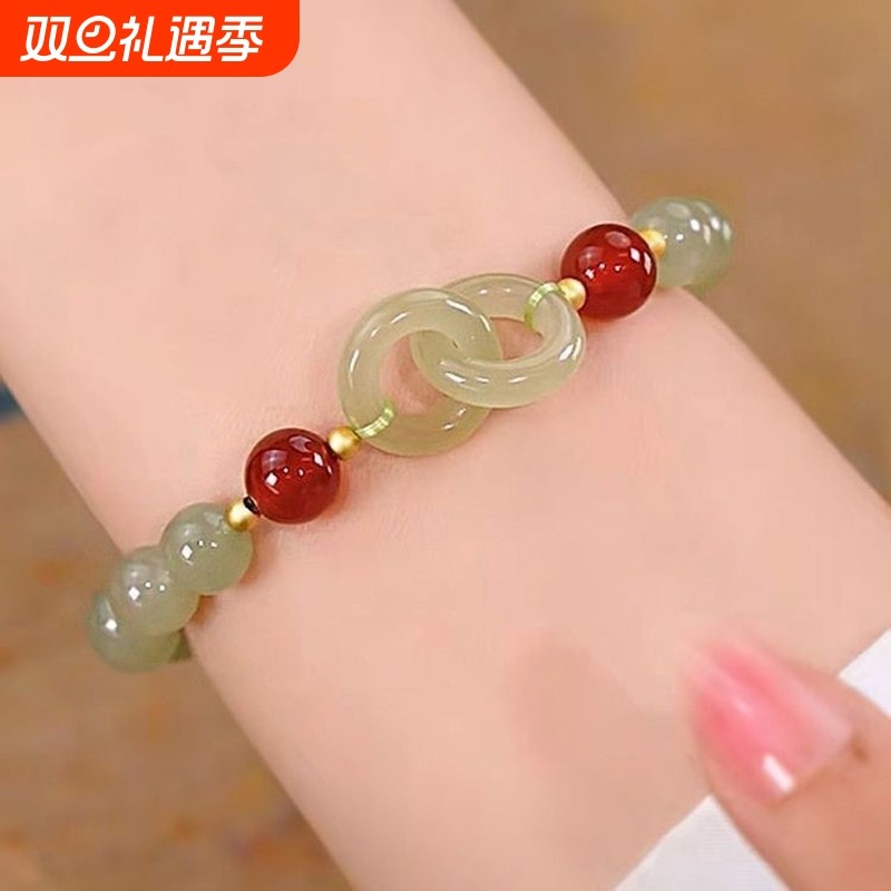 环环相扣新中式手链玻璃儿童女平安扣手串闺蜜节节高升银河星星