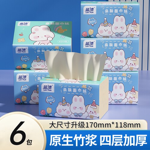 大包抽纸面巾纸卫生纸餐巾纸6包*420张起
