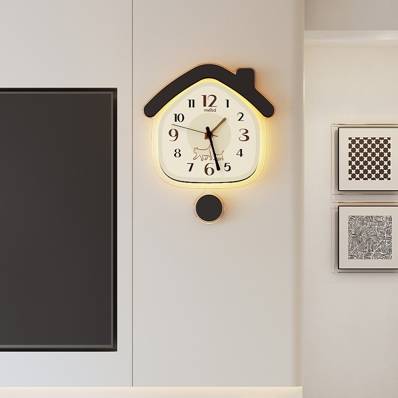美世达时钟客厅2025新款家用高级感简约大气挂钟创意艺术挂墙钟表