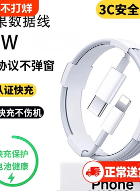【正品认证】适用苹果15promax充电线PD45/30W快充线iPhone1617数据线14Plus手机13平板iPadPro充电器线12/11