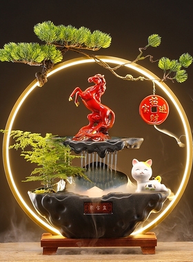 流水生财摆件招财猫家居办公室桌面店铺收银台前台乔迁开业礼品
