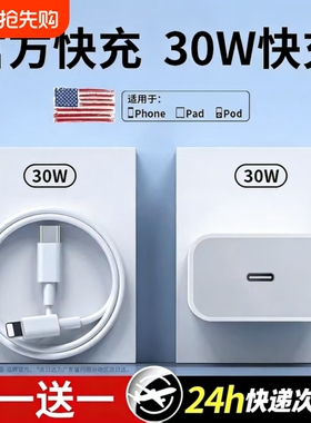 PD30W快充充电头iphone16promax充电器头适用于苹果15pro正品13/14原mx快充12手机11数据线xr编织ipad套装x