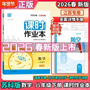 2026春新版初二八年级下册数学课时作业本苏教版江苏专用同步课本练习题含答案解析随堂小练测评卷江苏版8年级初中
