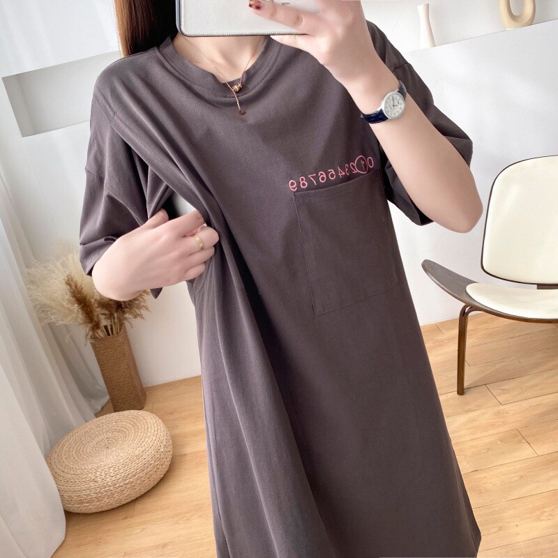 9126孕妇可哺乳睡裙夏季短袖宽松薄款连衣裙月子裙喂奶衣服夏装
