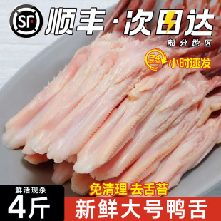 新鲜鸭货整箱商用烧烤卤味零食品 鸭舌生鲜冷冻大号鸭舌4斤精选装