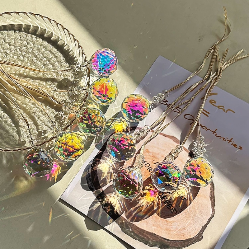 AB彩长网形水晶挂件圣诞树吊坠灯饰DIY婚庆花园阳光捕手diy国风