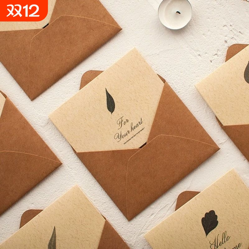 贺卡小卡片diy套装创意简约高档手写祝福空白明信片结婚可爱生日送男友感恩新年高级龙2024感信纸信封卡片纸