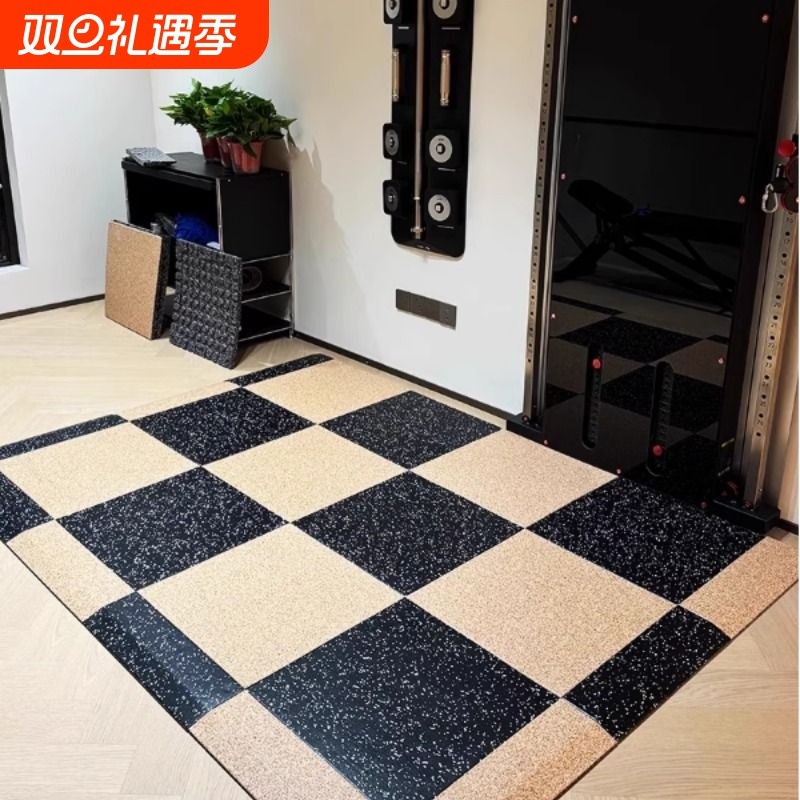 贴面复合环保健身房拼接橡胶地垫杠铃哑铃减震耐磨垫子力量区垫