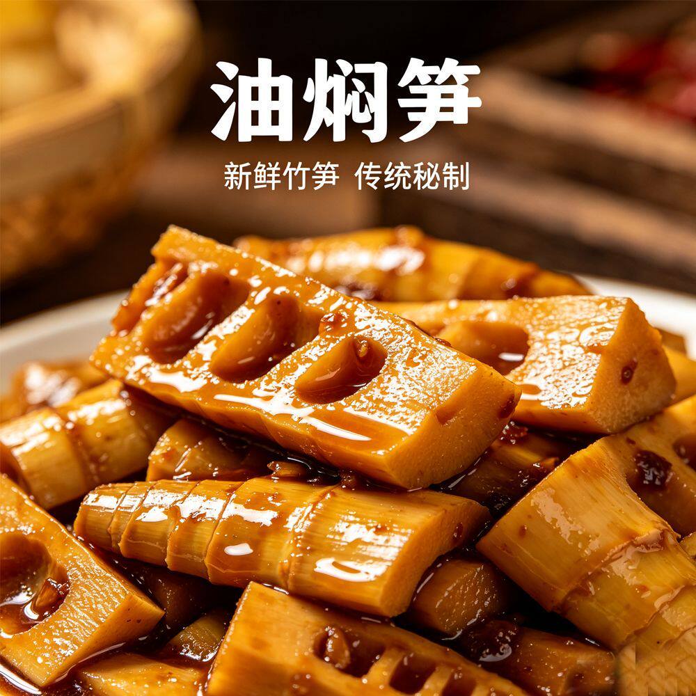 油焖笋嫩笋无老根油润鲜香脆爽配饭配粥面下饭开胃速食菜竹笋袋装