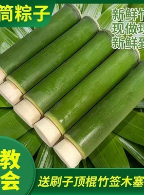 端午节纯绿色手工竹筒粽子模具家用商用夜市摆摊新鲜竹子糯米制作