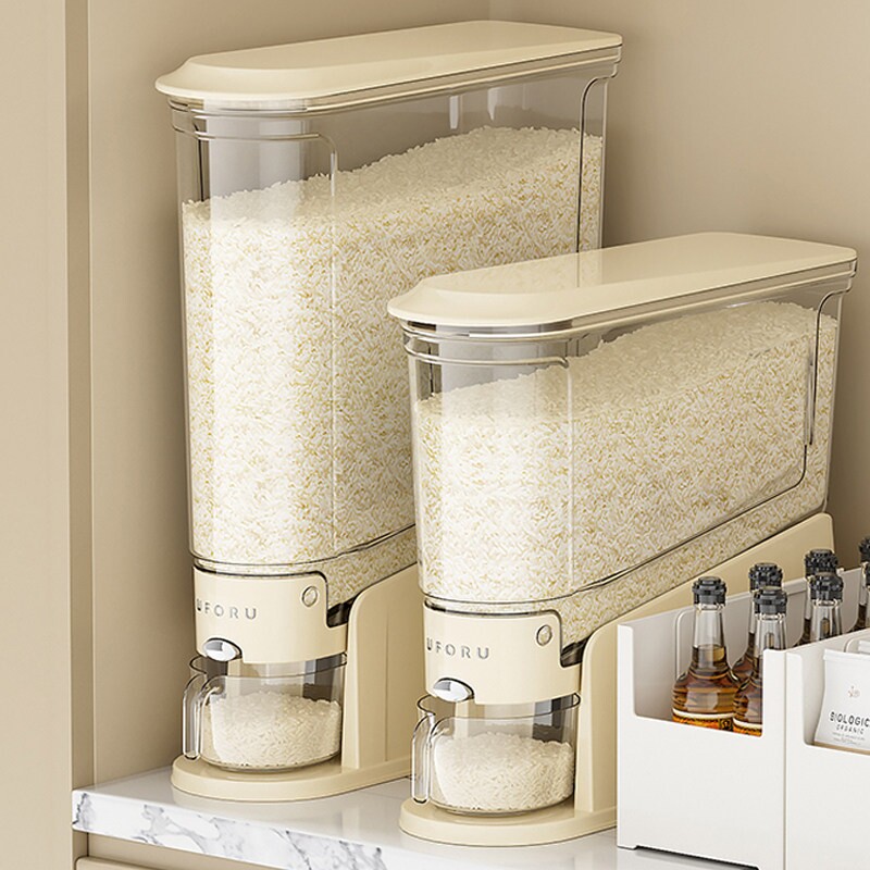 按压式米桶家用2025新款防虫防潮密封装米缸夹缝储粮桶食品级米箱