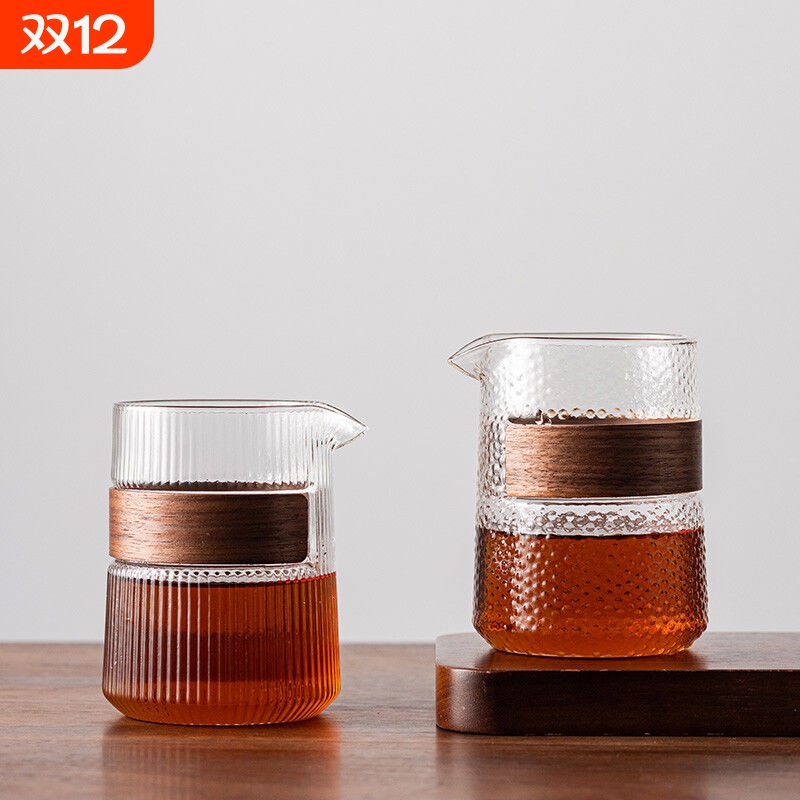 耐热玻璃公道杯日式家用茶海分茶器功夫茶具单个公杯防烫匀杯加厚