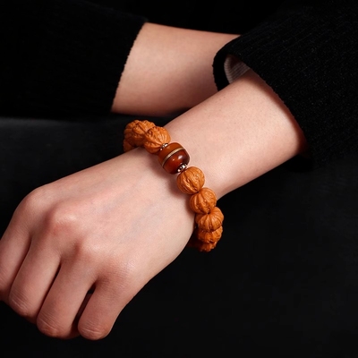 猴头手串男女核桃文玩配饰凤羽原籽收藏级盘玩正品菩提子念佛珠