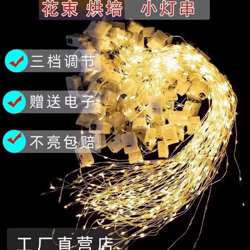 LED发光礼物闪灯鲜花花束串灯迷你小彩灯气球生日灯串hh氛围卧室
