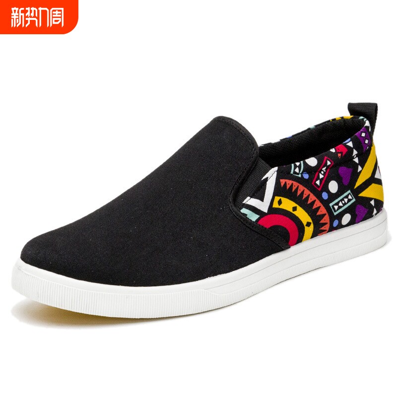 百搭帆布鞋男鞋夏季透气一脚蹬潮鞋板鞋男士老北京布鞋子休闲懒人