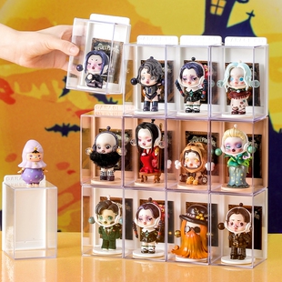 盲盒收纳展示架手办单个娃娃收纳盒亚克力透明柜