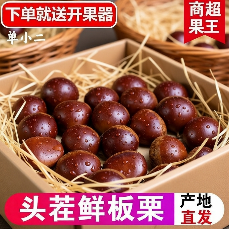 正宗丹东板栗当季新货新鲜板栗栗子高山农家毛栗子净重2.8/4.8斤