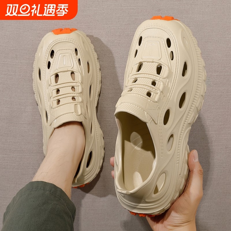 男士洞洞鞋夏季开车厚底防滑防臭透气凉鞋沙滩户外外穿溯溪鞋男款