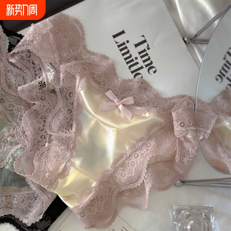 宫廷复古新款性感个性蕾丝女士纯棉裆内裤法式少女纯欲三角裤低腰