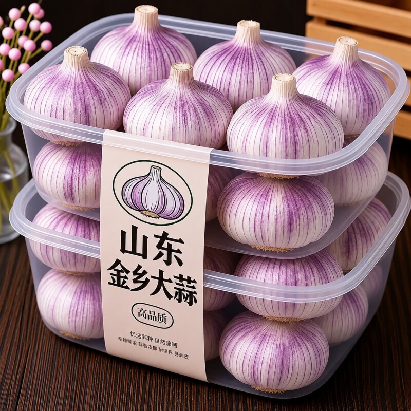 2026年金乡大蒜新干蒜农家特大蒜头紫皮山东今年新鲜蔬菜新蒜