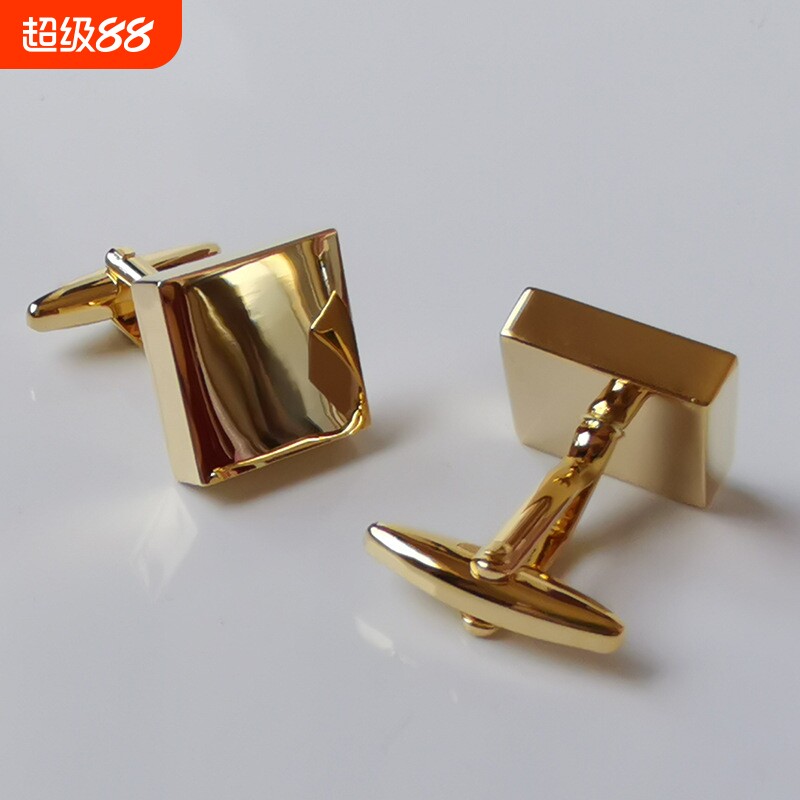 金属高光镜面法式袖扣高端 西装衬衫袖口扣袖钉金色